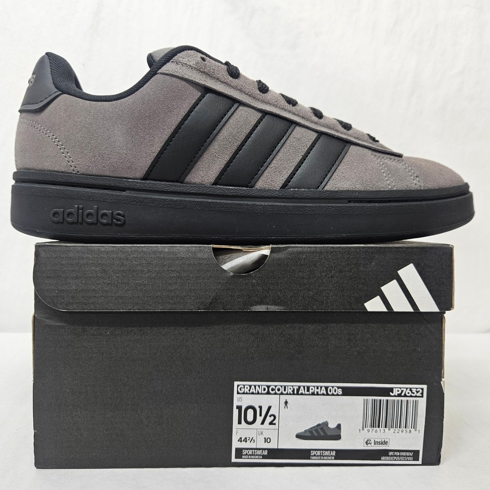 Adidas Grand Court Alpha 00s Suede Sneakers JP7632 Grey Black Mens Size 10.5